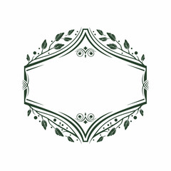 An elegant oval-shaped decorative frame with intricate floral and leaf motifs on a white background.