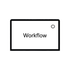 Digital workflow concept simple icon representing business process automation and productivity