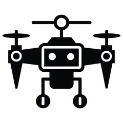 robot drone silhouette vector illustration