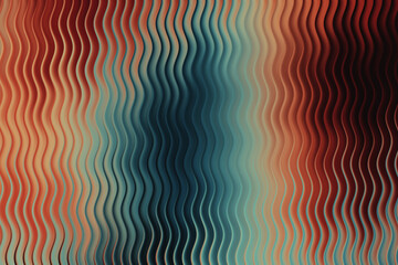 Abstract wavy lines with a gradient of blue, orange, and red colors