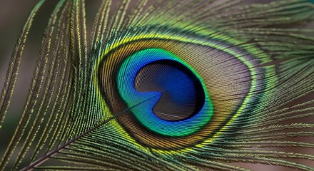 Obraz premium Iridescent Peacock Eye Feather