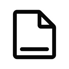 Simple document icon symbol representing paper blank page and text line graphic