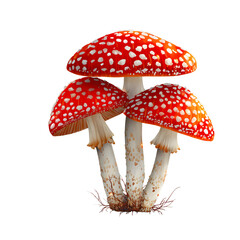 Mushroom Red Cap White Dots Magical Forest Fungi Fantasy Icon isolated on transparent background