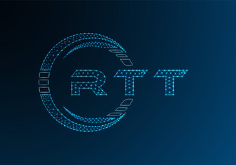RTT low poly letter logo vector design. RTT lower poly logo design. Low poly logo.