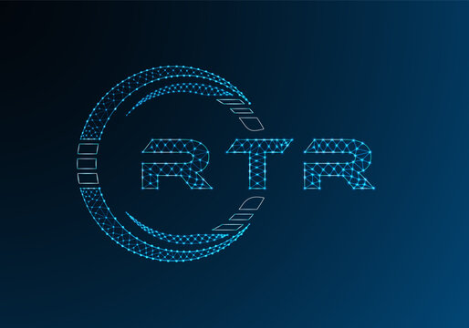RTR low poly letter logo vector design. RTR lower poly logo design. Low poly logo.