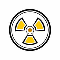 Fototapeta premium Radiation hazard circular icon, striking design, yellow and black colors, safety warning concept 