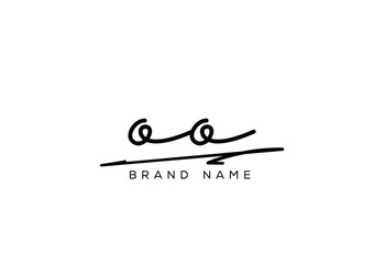 OO letter elegant cursive signature beauty handwriting logo.