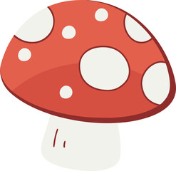 Obraz premium Red mushroom with white spots illustration