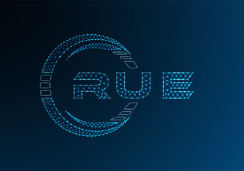 RUE low poly letter logo vector design. RUE lower poly logo design. Low poly logo.