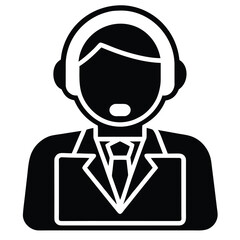 virtual assistant silhouette vector illustration
