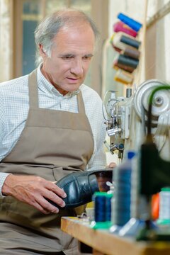 a cobbler is at work