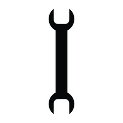 Black wrench tool repair symbol mechanic equipment service maintenance industrial hardware fixing tighten loosen spanner instrument technology