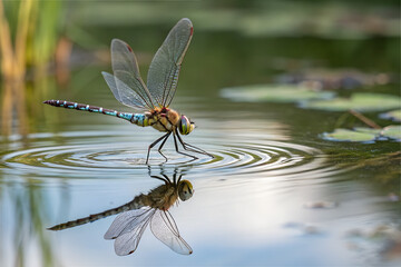 Naklejka premium dragonfly on a leaf