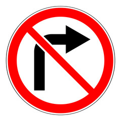 no right turn icon - traffic sign