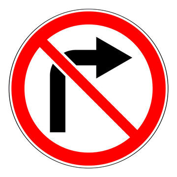 no right turn icon - traffic sign