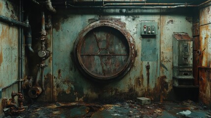 old and grunge bunker door