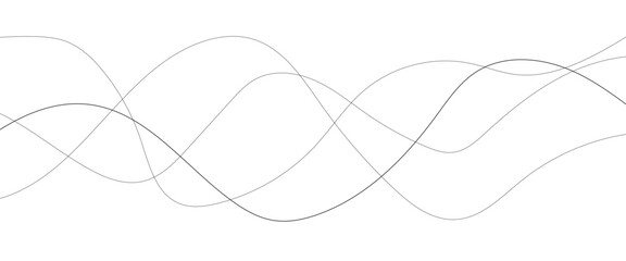 Technology abstract lines on white background. Undulate Grey Wave Swirl, frequency sound wave, twisted curve lines with blend effect