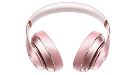 Modern wireless headphones for music listening isolated on white background
