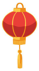 Obraz premium Chinese gold red lantern. Editable color vector