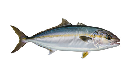 Naklejka premium Yellowtail Amberjack marine life art print on a white background