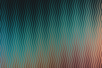 Abstract wavy lines with a gradient of teal and peach colors