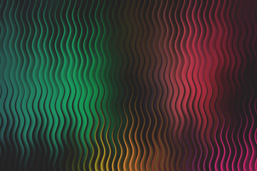 Abstract wavy lines with green and red gradient background