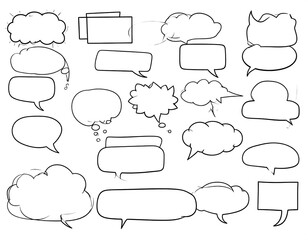 Obraz premium Collection of various comic speech bubbles