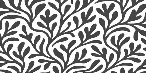 Elegant floral vector pattern with vintage damask swirls, perfect for a seamless wallpaper or fabric design