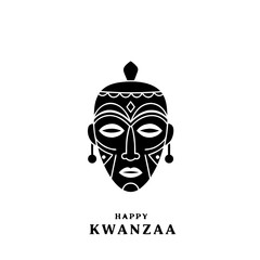 African mask for Kwanzaa celebration on transparent background  