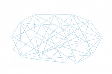 Abstract network grid connecting dots, digital communication, global data exchange, and artificial intelligence concept