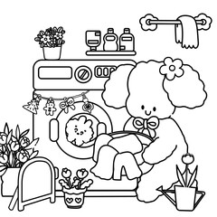 Coloring book, hand drawn and calligraphy, back to school Christmas, birthday party set, cute card