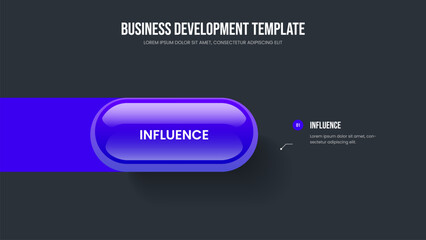 Service Introduction Slideshow Layout Vector Illustration. Business Solution One Step Diagram Frame Design. Sales Analysis 1 Option Infographic Slide Template.