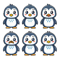 Pixel Art Penguin Emoji Pack – Retro 8-Bit Style Vector Icons Collection