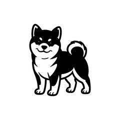 Illustration of a husky dog isolated on white background. Design element for emblem, sign, poster, badge. Vector illustration