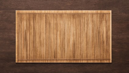 Naklejka premium Empty Asian Food Background. brown Bamboo mat on wooden background top view with copy space flat lay 
