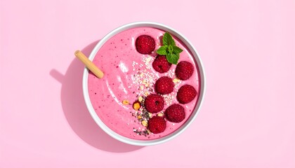 Vibrant pink smoothie bowl