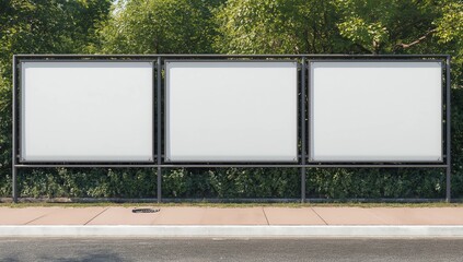 Empty  blank outdoor advertising billboards 