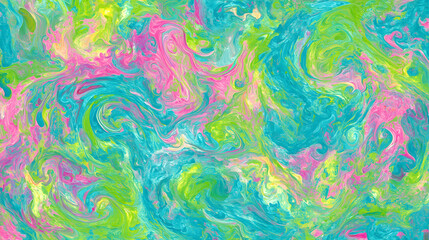 Fototapeta premium Vibrant abstract swirls of pink, turquoise, and lime green create a dynamic, energetic, and modern background perfect for creative projects.