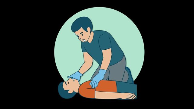 Animated Guide to Checking Response and Performing Chest Compressions