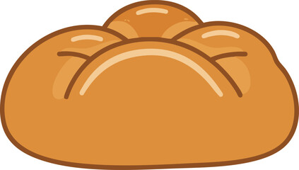 A top view of a round challah bread.