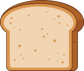A single slice of plain white bread with a light brown crust and a soft interior, depicted in a simple cartoon style.