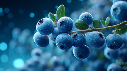 fresh blueberries in the market