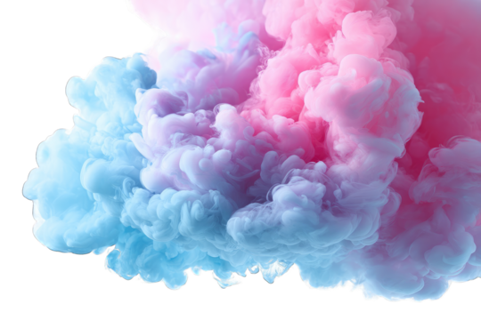 Abstract cloud of pastel pink and blue smoke