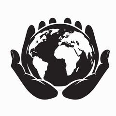 Hands Holding Earth Globe Vector for Earth Day Concept Design