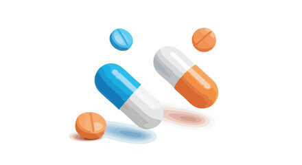 A vibrant illustration showcasing various pills and capsules, representing medication and healthcare.