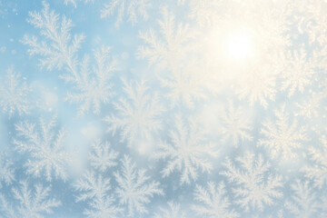 frozen winter window. snowflakes on the window