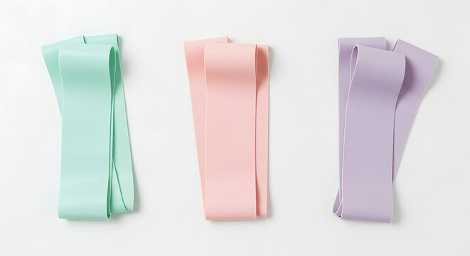 Pastel resistance bands for strength training and fitness, perfect for yoga, Pilates, and home workouts to sculpt and tone your body with modern style