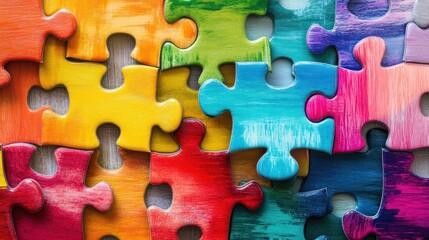 Retirement Banner with Puzzle Pieces Theme symbolic of putting life together, colorful pieces