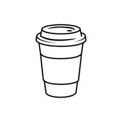 Minimalist Coffee Cup Illustration Perfect for Cafe Menus and Beverage Designs a Clean Black and White Icon