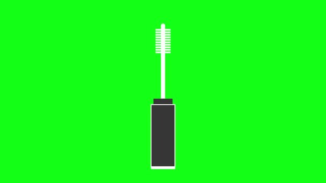 Mascara Brush Makeup Animation on Green Screen Background